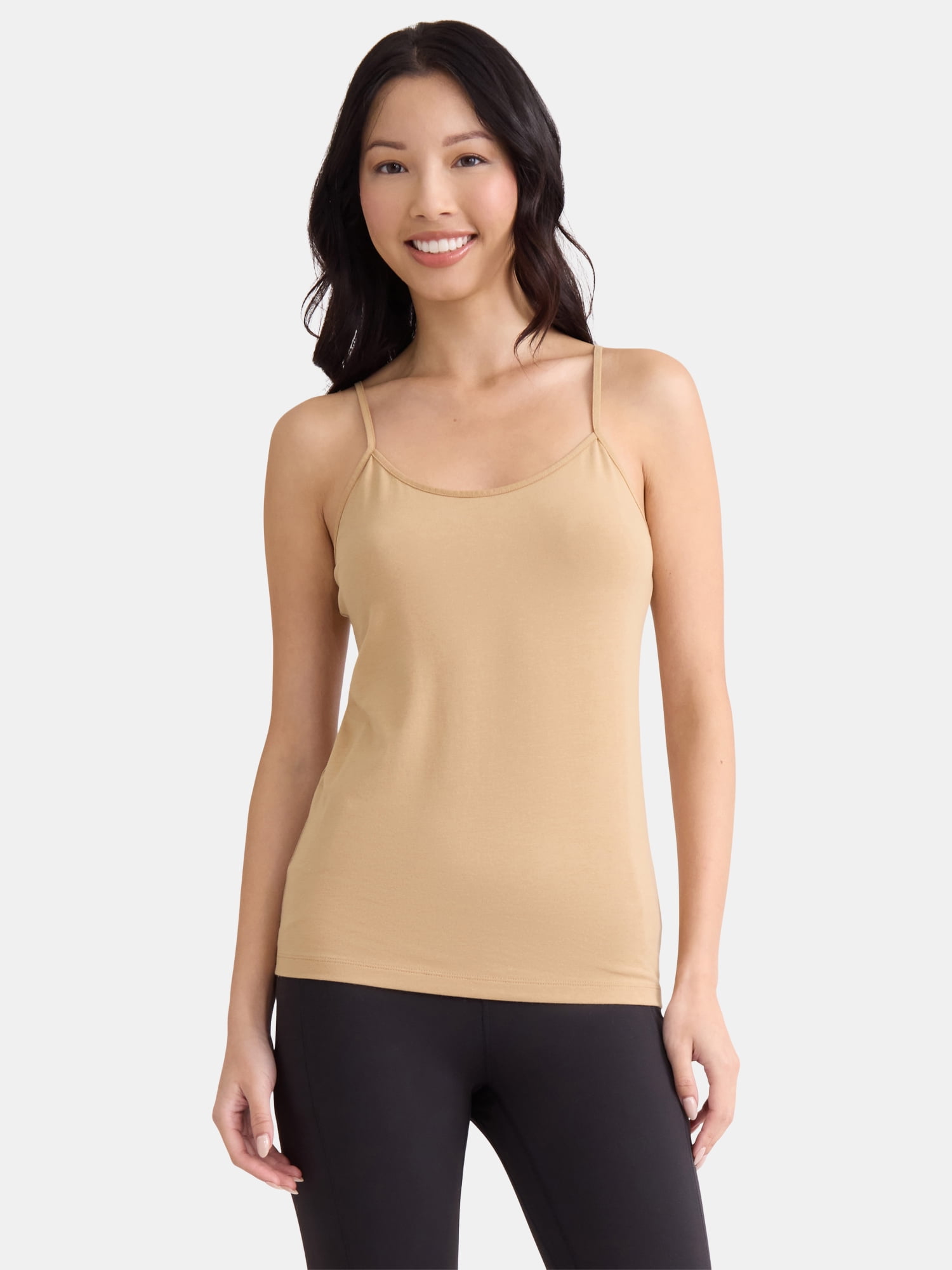 Time and Tru Women’s Cami Top with Adjustable Straps, Sizes XS-XXXL