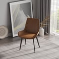 thumbnail image 3 of Modern Dining Chair Living Room Black Metal Leg Dining Chair-Brown-4pcs, 3 of 8