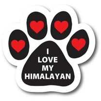 Magnet Me Up I Love My Himalayan Black Pawprint Magnet Decal, 5 Inch, Vinyl Automotive Magnet