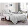 Stripes 2 Piece SUPER SOFT Down Alternative Comforter, Wrinkle Resistant, Hypoallergenic, Twin, Grey