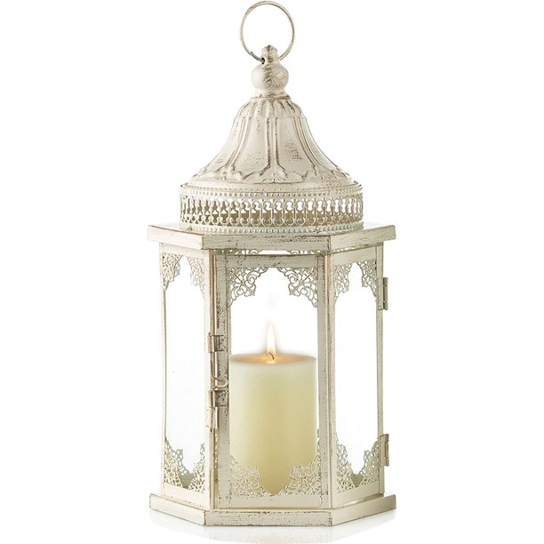Navidad Linterna Candelabro Madera Y Vidrio Led | Meses Sin Interés