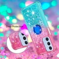 thumbnail image 5 of for Samsung Galaxy A16 with Ring Kickstand, Girls Women Bling Cute Glitter Flowing Liquid Floating Sparkle Cover Gradient Quicksand Case for Samsung Galaxy A16. JB-Pink Green, 5 of 14