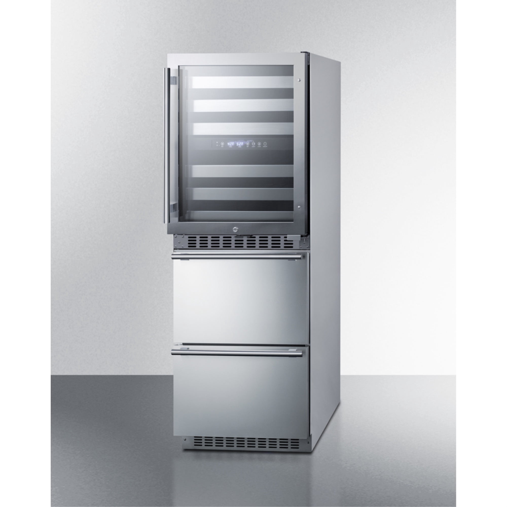 Summit Swcdrf24 24 Inches Wide 46 Bottle Capacity Free Standing Wine Cooler - Stainless Steel