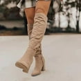 thumbnail image 2 of Women Suede Boots For Winter Over Knee Long Boots With Thick Heel Easy To Put On Fashionable, 2 of 5