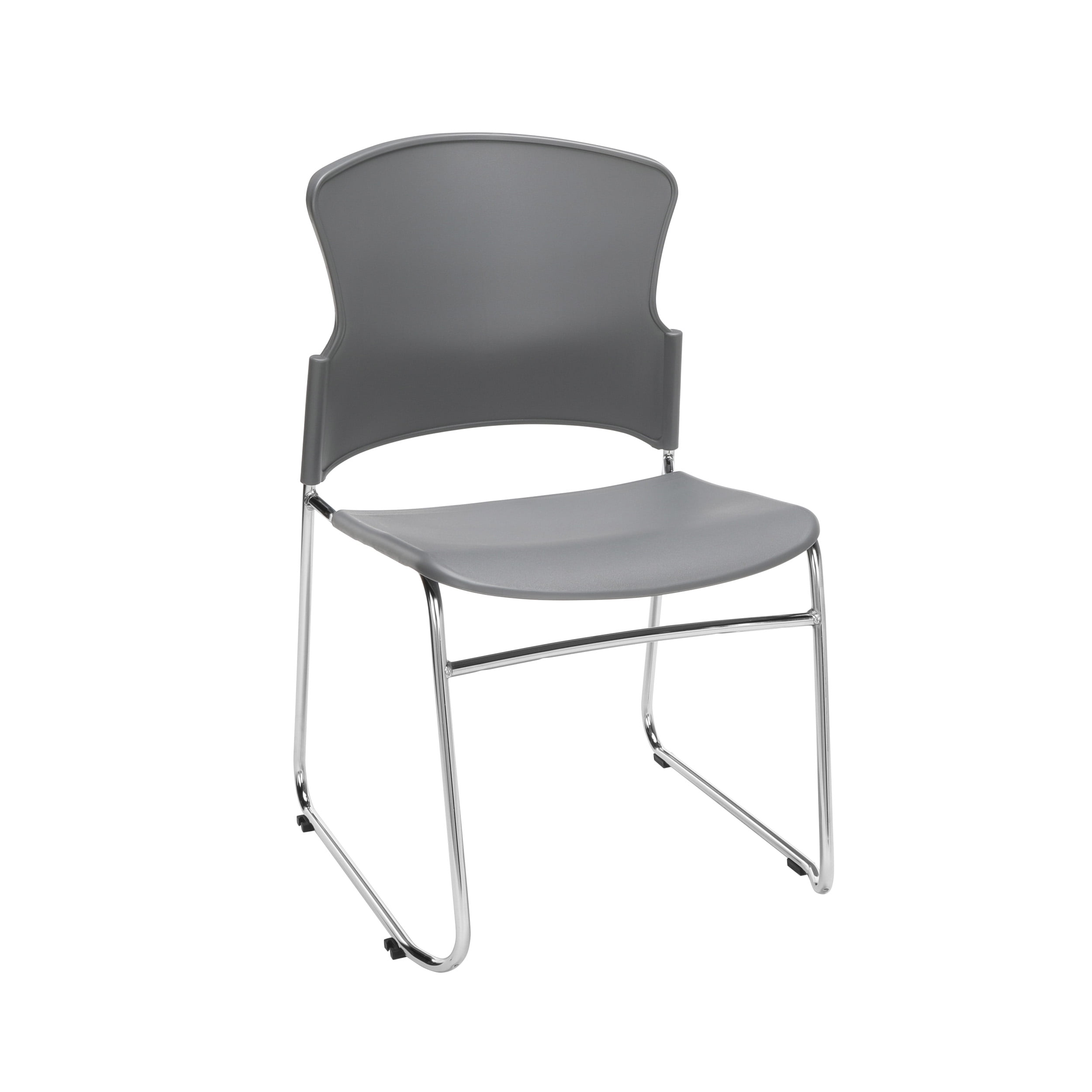 OFM Core Collection MultiUse Plastic Stack Chair, Pack of 4, in Gray