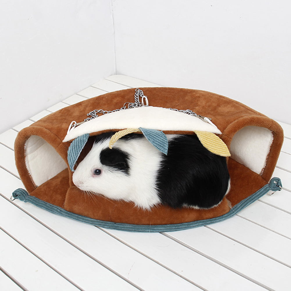 Mummumi Small Animals House Small Pet Hamster Hanging Bed House Hammock Cute Furit Winter Warm Fleece Guinea Pig Hedgehog Chinchilla Bed House Cage Nest Hamster Accessories 