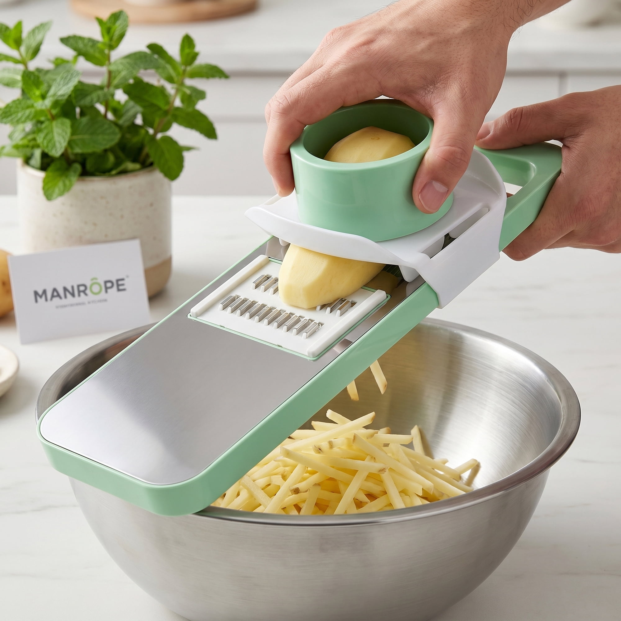 Unique Bargains Mandoline Slicer Vegetable Chopper Cutter for Potato 5 in 1 11.2" x 4.1"