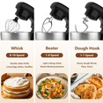 thumbnail image 3 of SeaSpark 3-in-1 Stand Mixer, 5.5 QT Tilt-Head 10-Speed Electric Stand Mixer, Food Mixer with Dough Hook, Beater, Whisk, Black, 3 of 10
