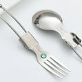 thumbnail image 4 of LJNYFDC Folding Cutlery Set Portable Camping Tableware Easy to Carry Stainless Steel Outdoor Picnic Portable Folding Cutlery with Storage Daily Use Picnic 1 Set, 4 of 7