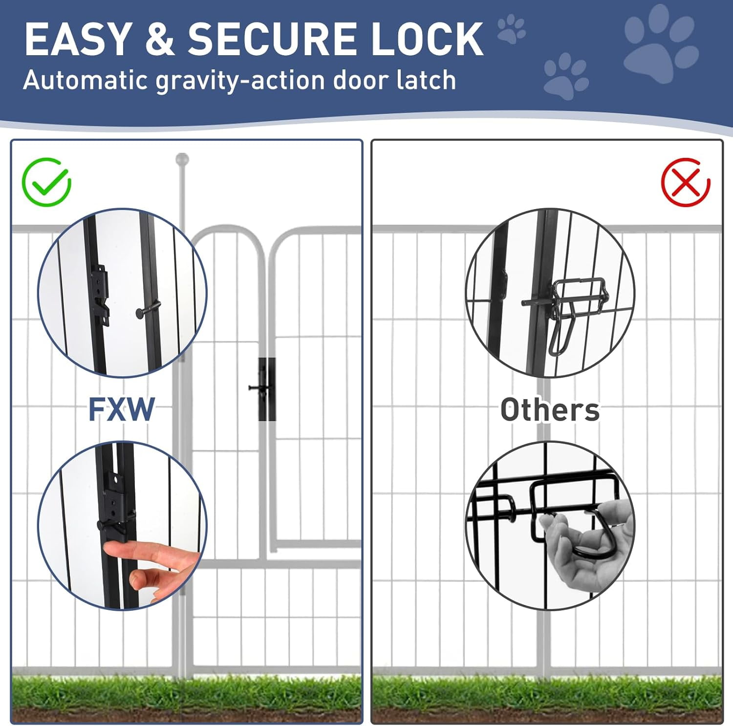 Dog Playpen 32 Inch Ideal Dog Fence for Small and Medium Dogs Indoor & Outdoor Bliss, Perfect Dog Pen for Camping, Yard, RV, Garden Fence, Black (Black, 32in, 8)