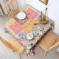 thumbnail image 2 of Pioneer Flower Floral Print Pattern Square Tablecloth,Waterproof Square Table Cover,Wipeable Spillproof Washable Table Cover for Home Kitchen Party Decor 52"x52"(132x132cm), 2 of 6