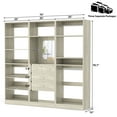 thumbnail image 3 of iSunirm 75 Inch Closet Organizer System, 3-in-1 Freestanding Closet Set, Wardrobe Closet with Hanging Rods, Drawers, and Adjustable Shelves, Walk-In Closet for Bedroom or Closet, White Oak, 3 of 8