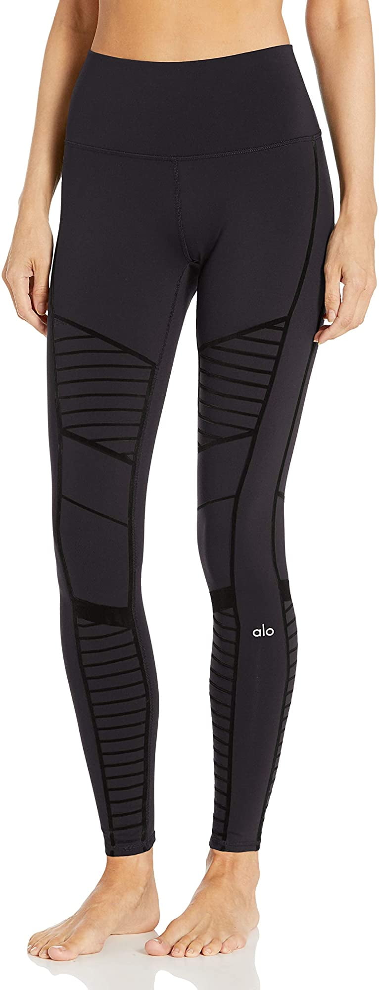 Alo Yoga Womens Flocked High Waist Moto 