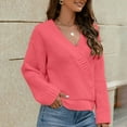 thumbnail image 3 of ShomPort Casual Fall Knit Tops for Women Long Sleeve Button up Solid Color Blouses Loose Fashion Clothes, 3 of 5