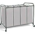 thumbnail image 1 of Clasificador de ropa STORAGE MANIAC, 4 secciones, 181 L, con ruedas, color gris, 1 of 8