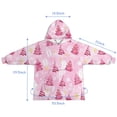 thumbnail image 7 of Pink Christmas Tree Pattern Blanket Hoodies for Kids 6-13YR Oversize Wearable Blanket Hoodies for Boys Girls Teens, 7 of 7