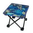 thumbnail image 4 of Taburete de campamento taburete plegable silla de campamento silla de campamento sillón plegable reposador reproducción reclinable reposapiés para la Hojas azules, 4 of 8