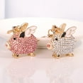 thumbnail image 5 of SPRING PARK KeyChain Rhinestone Inlaid Pig Rope Tassel Rhinestone Key Holder Ring Decoration, 5 of 7