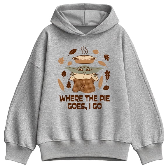Star Wars - Pie Goes Go Grogu Oversized Fleece Hoodie Sweatshirt