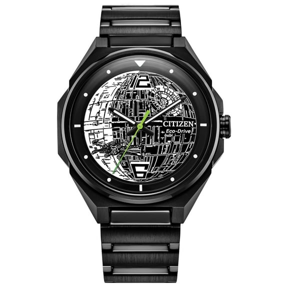 Citizen Men's Eco-Drive Star Wars Death Star Black IP Stainless Steel Watch - BJ6539-50W