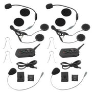 2 Pieces Motorcycle Helmet 6 Riders Headset Intercom Wireless Interphone