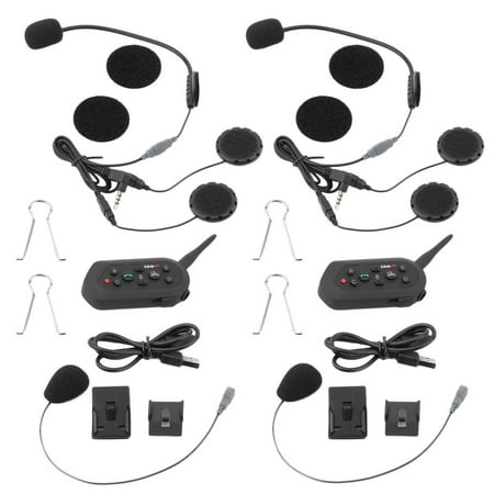 2 Pieces Motorcycle Helmet 6 Riders Headset Intercom Wireless Interphone