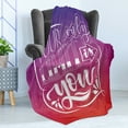 thumbnail image 4 of Saying Soft Flannel Fleece Throw Blanket, Inspirational Your Only Limit is You Message Ombre Effect Background, Cozy Plush for Indoor and Outdoor Use, 50" x 60", Vermilion Violet White, by Ambesonne, 4 of 5
