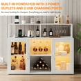 thumbnail image 4 of 47" Modern Bar Cabinet with RGB LED Lights, Charging Station, Wine Rack & Glass Holder, 4 of 7