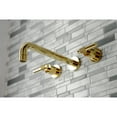 thumbnail image 3 of Kingston Brass KS8022ML Milano Two-Handle 3-Hole Wall Mount Roman Tub Faucet in Polished Brass, 3 of 7