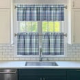 thumbnail image 3 of Kitchen Curtains 24 Inch Short - 3 Panel Set, Rod Pocket Window Curtain, 100% Polyester for Farmhouse, Cafe, Kitchen, Living Room, Bedroom, Rustic Buffalo Plaid & Geometric Design, Easy Wash, 3 of 6