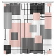 thumbnail image 4 of Black and White Geometric Shower Curtain Decor, Abstract Mid Century Modern Grey and Pink Shower Curtains for Bathroom 69X70 inch Polyester Fabric Bathroom Decoration Bath Curtains Hooks Included, 4 of 6