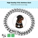 thumbnail image 3 of Collar de cadena para perro dorado con hebilla segura con piedras de circonita cúbica heladas Cadena de eslabones cubanos de acero inoxidable de metal de 33 quilates Collar de cadena de entrenamiento, 3 of 6