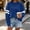 Blue, variant on Women’s Striped Sleeve Crewneck Sweatshirt,Loose Long Sleeve Top Sizes S-2XL