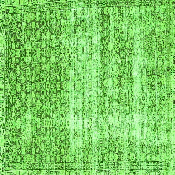 Ahgly Company Indoor Square Persian Green Traditional Area Rugs, 5' Square