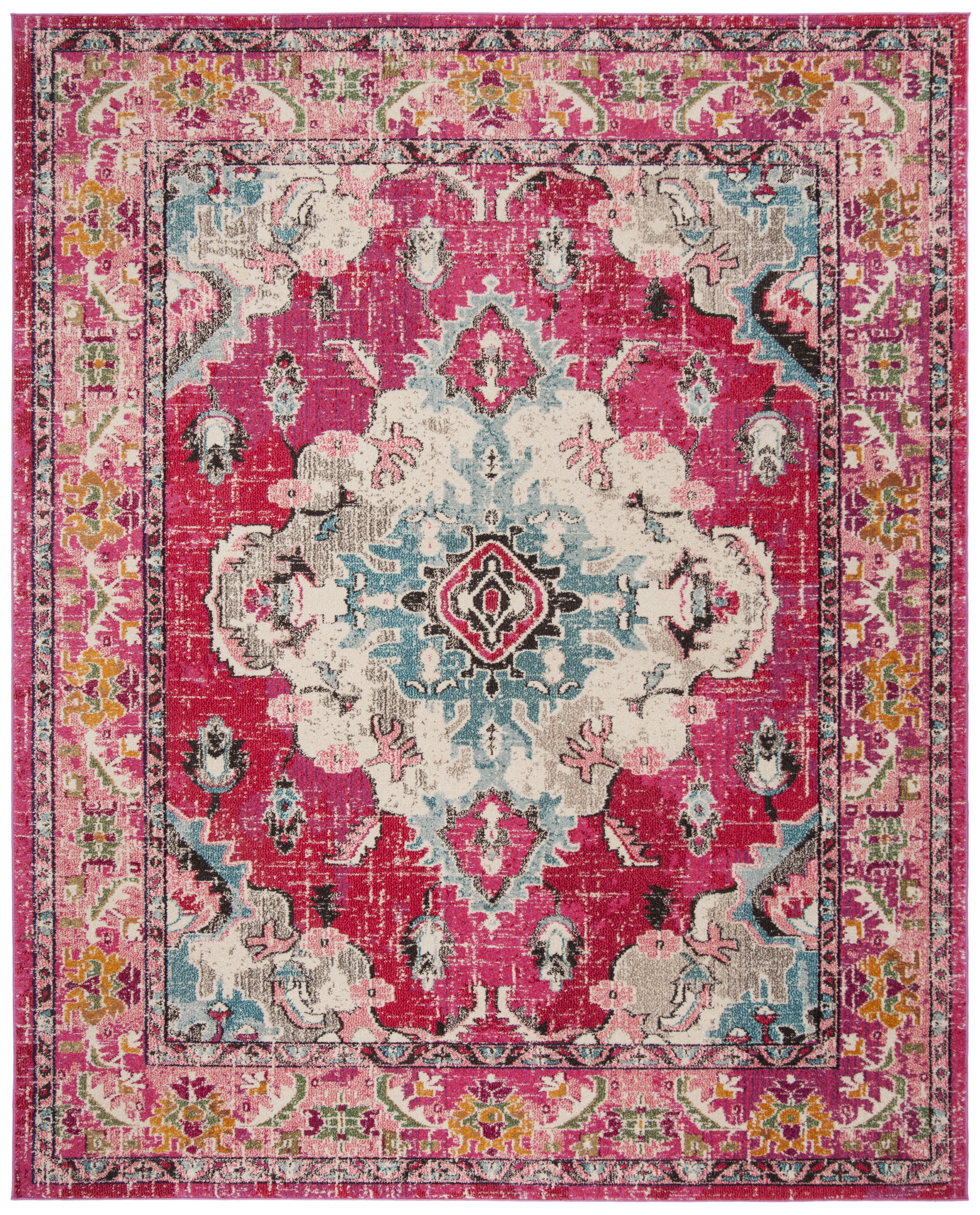 SAFAVIEH Area Rug 12x18 - Monaco Collection - X-Large - Traditional Design, Pink & Multi, Ideal for Living Room, Bedroom, Dining Space