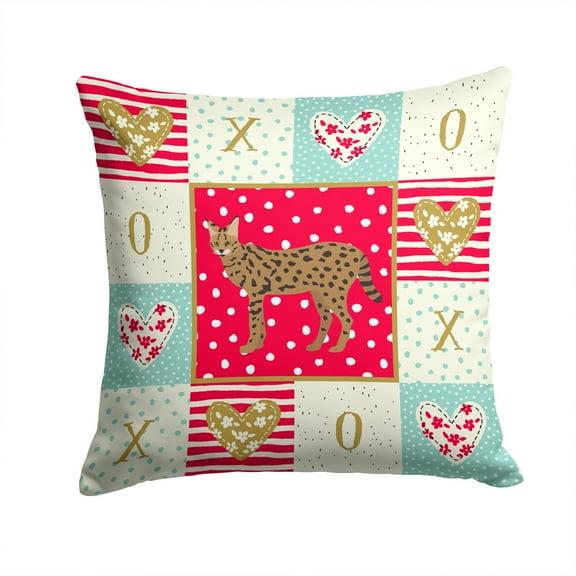 Savannah #3 Cat Love Fabric Decorative Pillow