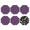thumbnail image 2 of Balery 6 Pcs Retro Florals Purpleleather Coasters Set, Drink Table Cup Coasters For Living Room Kitchen Coffee Decor, 2 of 9