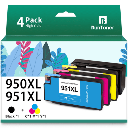 950XL 951XL Ink Cartridges for HP 950 and 951 XL Ink Cartridges Combo Pack for HP OfficeJet Pro 8600 8610 8620 8100 8630 8615 276DW 251DW Printer (Black Cyan Magenta Yellow 4-Pack)