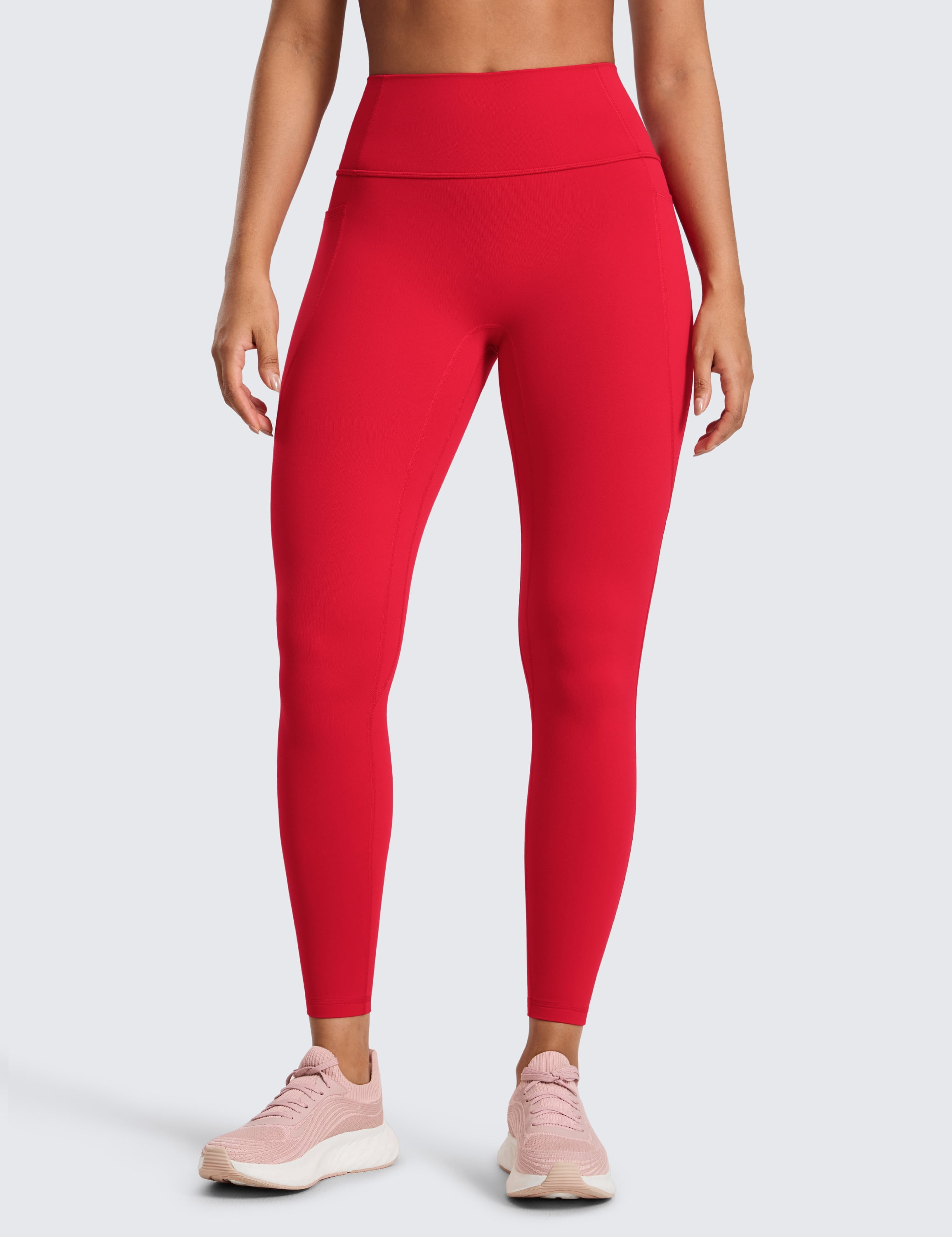 CRZ YOGA Secretsculpt Butterlift Workout Leggings Pockets 25" No Front Seam High Waist Womens Yoga Pants Scrunch Butt