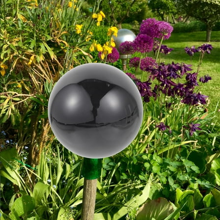 OFFIGAM Stainless Steel Gazing Ball Black Polished Mirror Ball for Garden Decoration
