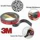 thumbnail image 3 of Extra Strong Double Sided Adhesive Tape, 3m x 10mm, Black, Waterproof, High Temperature Resistant, Indoor & Outdoor Use, 3 of 5