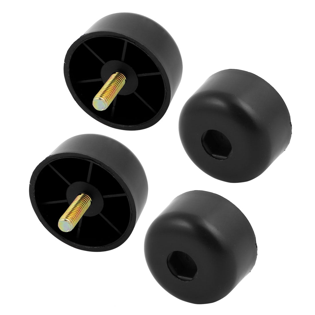 4Pcs 55mm x 30mm M8 Threaded Plastic Base Leveling Foot Furniture Sofa Glide