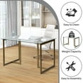 thumbnail image 3 of Homycasa Modern Glass Dining Table - Rectangular Clear Glass Top with Metal Frame for Dining Room Office, 3 of 9