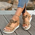 thumbnail image 3 of Mepaouo Bohemian Wedge Sandals for Women Wide Width Platform Orthopedic Dressy 2025 Summer Beach Shoes, 3 of 8