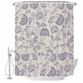 thumbnail image 2 of Purple Fruit Waterproof Fabric Shower Curtain,Country Retro Floral Botanical Plant Waterproof Fabric Shower Curtain for Bathroom Curtains Bathtubs Hotel Shower Curtains with 12 Hooks Extra Long 72x96, 2 of 8