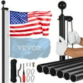 thumbnail image 1 of VEVOR 30FT Detachable Flagpole Kit Heavy Duty Aluminum Flag Pole Black, 1 of 9