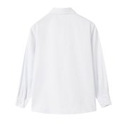 AherBiu Kids Girls Clothes Dress Tops Button down Shirt Lapel V Neck School Shirts Teens Formal Blouse