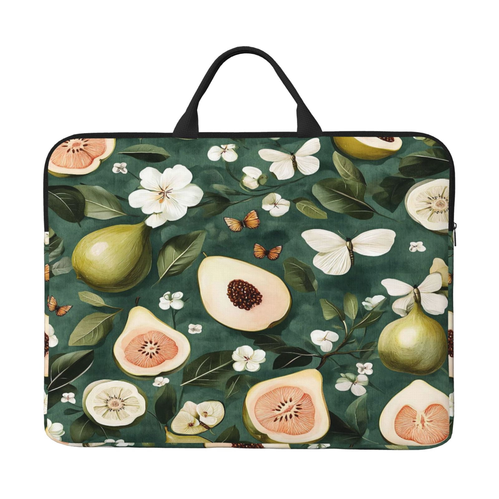 Laptop Sleeve Bag For Women Men 14inch Waterproof Durable Protective Computer Carrying Cover Handle Laptop Case Bag Fruits And Flowers