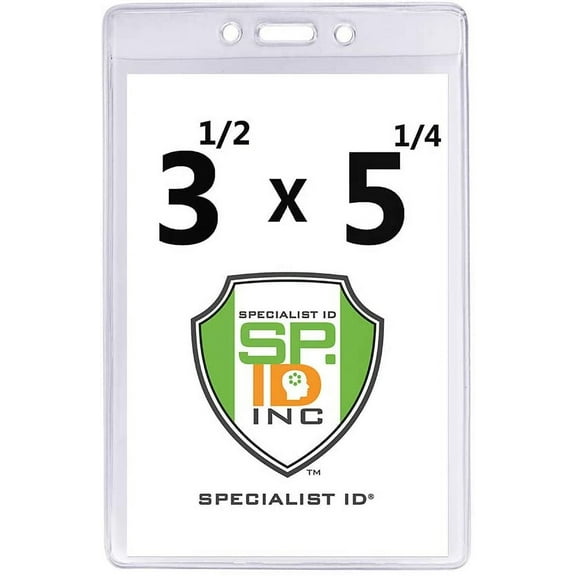 Premium Heavy Duty 3 1/2" X 5 1/4" Extra Large Event Badge Holder (4X6 Outside) by Specialsit ID, Sold Individually