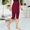 thumbnail image 2 of Women's Modest Athletic Skirt with Attached Leggings Knee Length Swim Workout Pants with Pockets, 2 of 9
